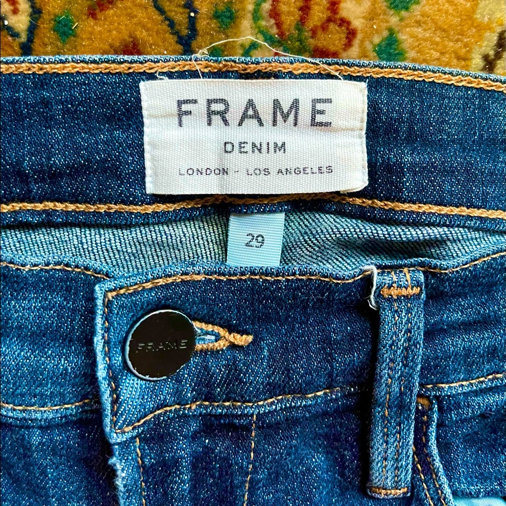 Frame Le Skinny High - with unique side hem detail. Flattering!